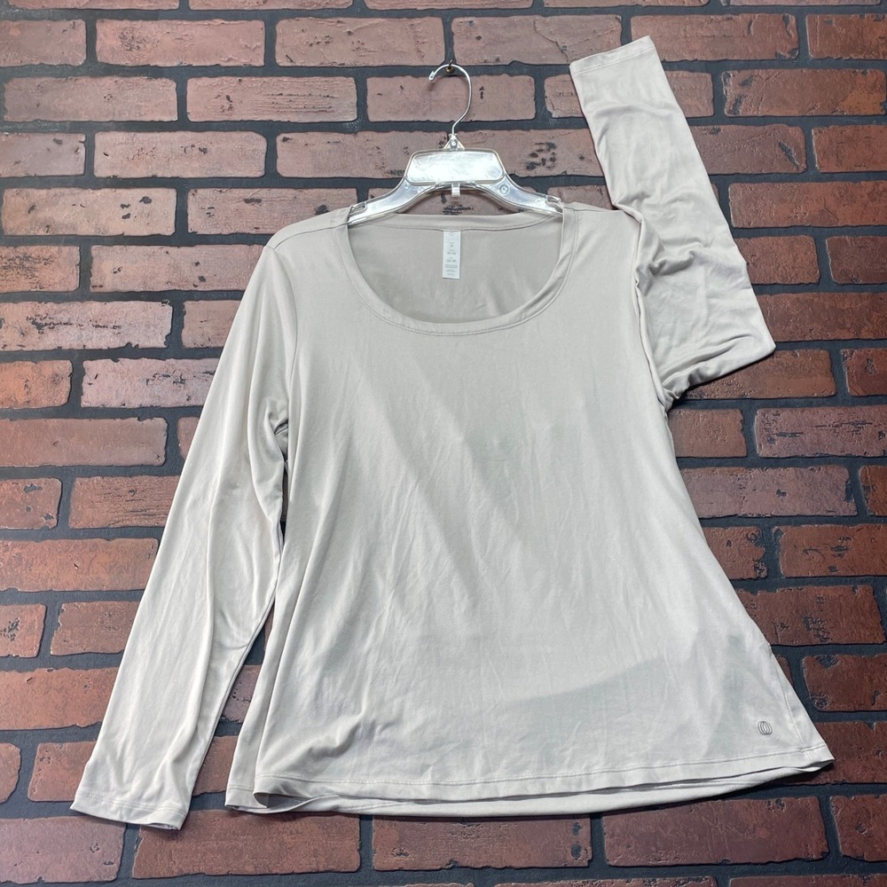 Ballance‎ Collection Women's M Soft Gray Minimalist Athleisure Long Sleeve Top